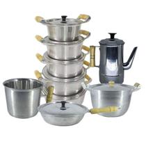 Jogo De Panelas Frigideira Leiteira Canecao Aluminio Polido Jogo De Panelas Frigideira Leiteira Canecao Aluminio Polido