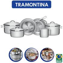 Jogo De Panelas Fundo Triplo 06 Peças Aço Inox Tramontina