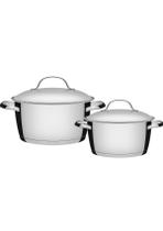 Jogo de panelas fundo triplo inox tramontina allegra 2 peças Jogo de panelas fundo triplo inox tramontina allegra 2 peças