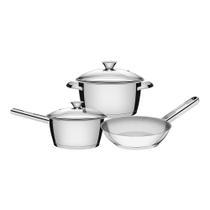 Jogo de Panelas Fundo Triplo Tramontina Allegra 65660694 Inox Jogo de Panelas Fundo Triplo Tramontina Allegra 65660694 Inox