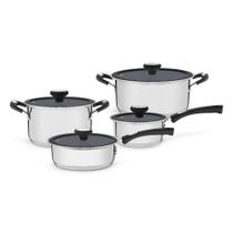 Jogo de Panelas Fundo Triplo Tramontina Solar Ceramic 65120026 Inox Jogo de Panelas Fundo Triplo Tramontina Solar Ceramic 65120026 Inox