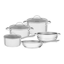 Jogo de Panelas Fundo Triplo Tramontina Una 65280010 Inox Jogo de Panelas Fundo Triplo Tramontina Una 65280010 Inox