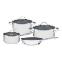 Jogo de Panelas Fundo Triplo Tramontina Una Ceramic 65280316 Inox / Grafite