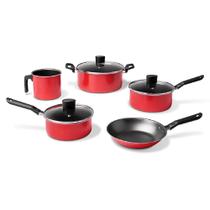 Jogo de Panelas Garlic Vermelho 5 Peças - 7001/100 - BRINOX