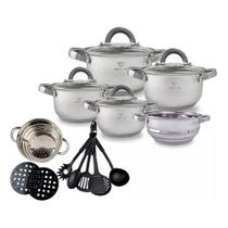 Jogo De Panelas Garnki Luxo Inox 9 Peças Aço Inox Jogo De Panelas Garnki Luxo Inox 9 Peças Aço Inox