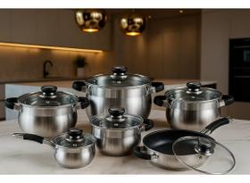 Jogo De Panelas Genebra Aço Inox 12 Peças Maravilhoso Inox