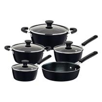 Jogo de Panelas Glenz 5 Peças Cinza em Alumínio com Revestimento Interno Starflon Crystals e Externo Esmaltado Tramontina 28699/610