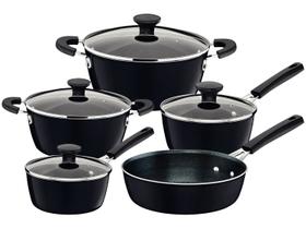 Jogo de Panelas Glenz 5 Peças Cinza em Alumínio com Revestimento Interno Starflon Crystals e Externo Esmaltado Tramontina 28699/610