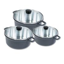 Jogo De Panelas Grandes Cava 24 28 e 32cm Cava Alumínio Fundido Grafite