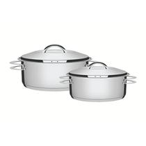 Jogo de Panelas Grandes Tramontina Solar em Aço Inox Fundo Triplo 2 Peças Jogo de Panelas Grandes Tramontina Solar em Aço Inox Fundo Triplo 2 Peças