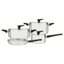 Jogo de Panelas Grano Aço Inox e Baquelite de Indução 4 Peças - Tramontina 65160/000 Jogo de Panelas Grano Aço Inox e Baquelite de Indução 4 Peças - Tramontina 65160/000
