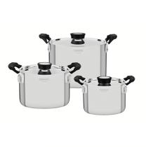 Jogo de Panelas Grano Compact em Aço Inox com Corpo Triplo 3 Peças 65240/200 - Tramontina Jogo de Panelas Grano Compact em Aço Inox com Corpo Triplo 3 Peças 65240/200 - Tramontina