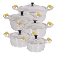 Jogo De Panelas Grossas Alumínio Batido Fundido - 5 Peças