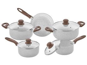 Jogo de Panelas Hauskraft Antiaderente de Alumínio Vanilla 5 Peças Florença