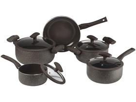 Jogo de Panelas Hercules Antiaderente Cerâmico - de Alumínio Marrom 5 Peças Soft Touch PA300-5PMA Jogo de Panelas Hercules Antiaderente Cerâmico - de Alumínio Marrom 5 Peças Soft Touch PA300-5PMA