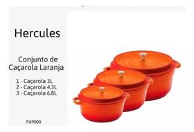 Jogo De Panelas Hercules Revest Ceramico indução 3 PEÇAS