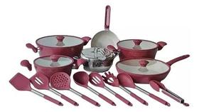 Jogo De Panelas Hermés Marmorizadas 17 Peças Alta Qualidade Jogo De Panelas Hermés Marmorizadas 17 Peças Alta Qualidade