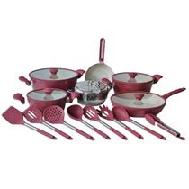 Jogo De Panelas Hermes Marmorizadas 17 Peças Linda