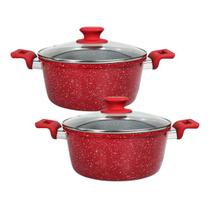 Jogo De Panelas Indução 2 Peças 24 & 22cm Antiaderentes Red