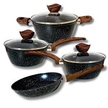 Jogo De Panelas Indução 4 Peças Antiaderente Thika Com Tampas