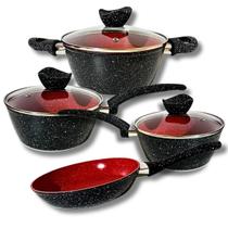 Jogo De Panelas Indução 4 Peças Antiaderente Thika Com Tampas