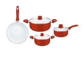 Jogo de Panelas Indução 4pçs Revestimento cerâmico Vermelho Relobraz Jogo de Panelas Indução 4pçs Revestimento cerâmico Vermelho Relobraz