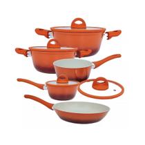 Jogo De Panelas Induçao 5 Peças Revestimento Ceramico