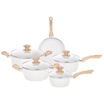 Jogo De Panelas Indução 5 Peças Travertino Vanilla Class Home