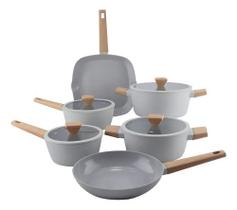 Jogo De Panelas Indução 6 Peças Cinza Norma Fracalanza