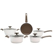 Jogo de Panelas Indução Alumínio Antiaderente 5 Peças Ceramic Life Organika Nata Brinox