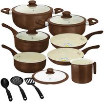 Jogo De Panelas Indução Antiaderente Cerâmica 10 Peças Roma Jogo De Panelas Indução Antiaderente Cerâmica 10 Peças Roma