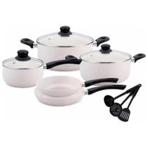 Jogo De Panelas Indução Luware 11 Unidades Off White Jogo De Panelas Indução Luware 11 Unidades Off White