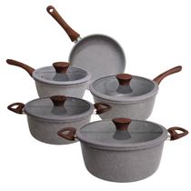 Jogo de Panelas Indução Premium Antiaderente Ceramico Tampa Vidro