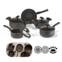 Jogo de Panelas Indução Todos Fogões Hercules Marrom Revestimento Cerâmica Jogo de Panelas Indução Todos Fogões Hercules Marrom Revestimento Cerâmica