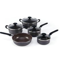 Jogo de Panelas Indução Tunis Tramontina 5 Peças - Marrom Jogo de Panelas Indução Tunis Tramontina 5 Peças - Marrom