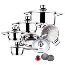 Jogo De Panelas Inox Aço Cirúrgico Com 19 Peças Frankfurt Jogo De Panelas Inox Aço Cirúrgico Com 19 Peças Frankfurt