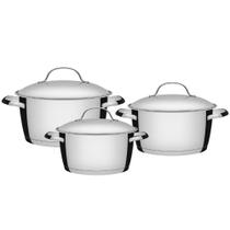Jogo de Panelas Inox Alegra em Aço Inox com 3 Peças - 65660220 - TRAMONTINA