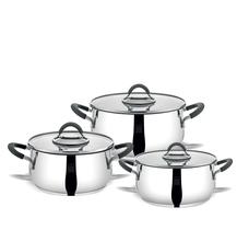 Jogo De Panelas Inox Empilhável 6 Peças Modernist Serenk