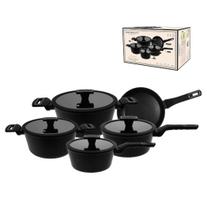 Jogo de Panelas Manhattan com Revestimento em Cerâmica Preta e Fundo de Indução 5 Peças - Hauskraft Jogo de Panelas Manhattan com Revestimento em Cerâmica Preta e Fundo de Indução 5 Peças - Hauskraft