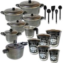 Jogo De Panelas Mantimentos Panela Pressão 17 Peças Color