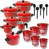 Jogo De Panelas Mantimentos Panela Pressão 17 Peças Color Jogo De Panelas Mantimentos Panela Pressão 17 Peças Color