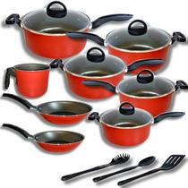 Jogo De Panelas Marcolar 11 Peças Antiaderente Com Espátulas Jogo De Panelas Marcolar 11 Peças Antiaderente Com Espátulas