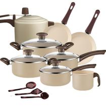 Jogo de Panelas Marpal Antiaderente 11 Pçs Belga c/ Panela de Pressão - Bege