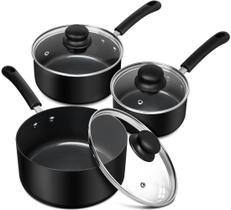 Jogo de panelas MICHELANGELO antiaderente cerâmico 1-3 qt preto