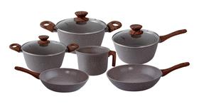 Jogo de Panelas Mimo Style Cook 6 peças Indução Antiaderente Cor:Marmol