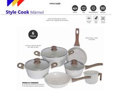 Jogo de Panelas Mimo Style Cook Marmol - kit com 6 peças