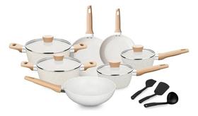 Jogo De Panelas Mta Carmela 10 Pçs Com Revestimento Cerâmica Cor Vanilla Jogo De Panelas Mta Carmela 10 Pçs Com Revestimento Cerâmica Cor Vanilla