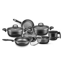 Jogo de Panelas MTA Madri 7 Peças Antiaderente Tampa de Vidro com Saída de Vapor Grafite