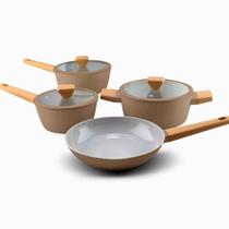 Jogo De Panelas Norma Em Alumínio Revestimento Cerâmico 4 Peças Fendi Mocha Jogo De Panelas Norma Em Alumínio Revestimento Cerâmico 4 Peças Fendi Mocha