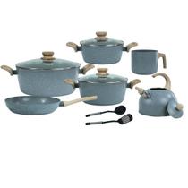 Jogo de Panelas Osfê Antiaderente Ceramic 6 Peças Smart Cinza